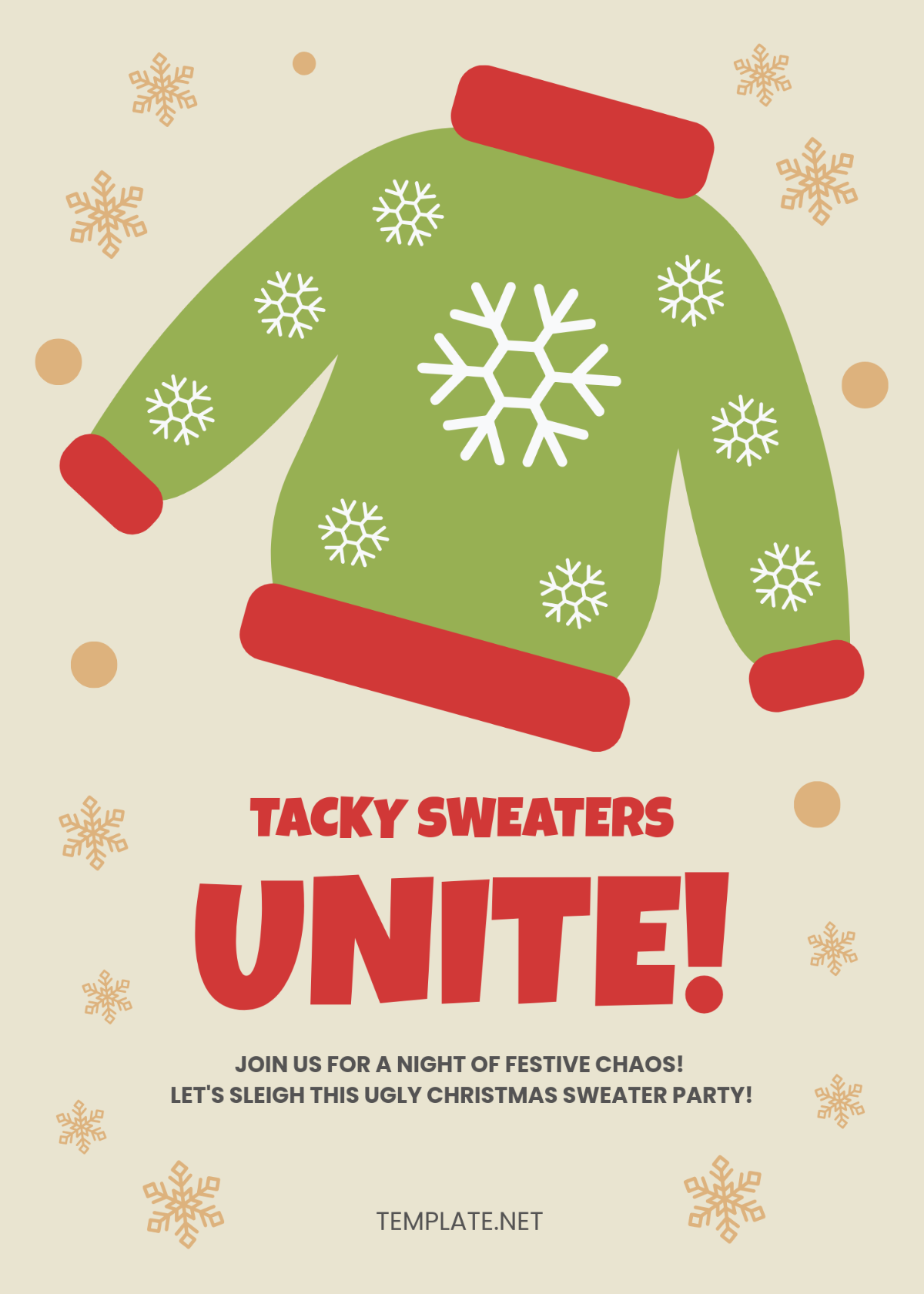 Ugly Christmas Sweater Party Invitation Template - Edit Online & Download