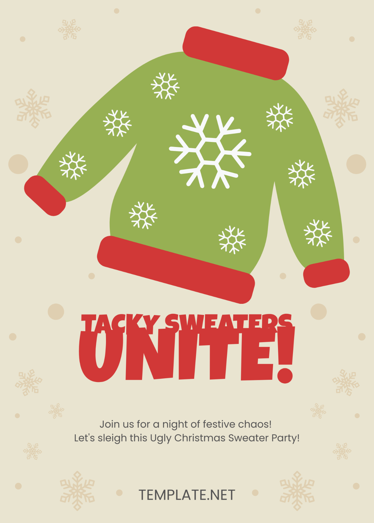 Ugly Christmas Sweater Party Invitation Template