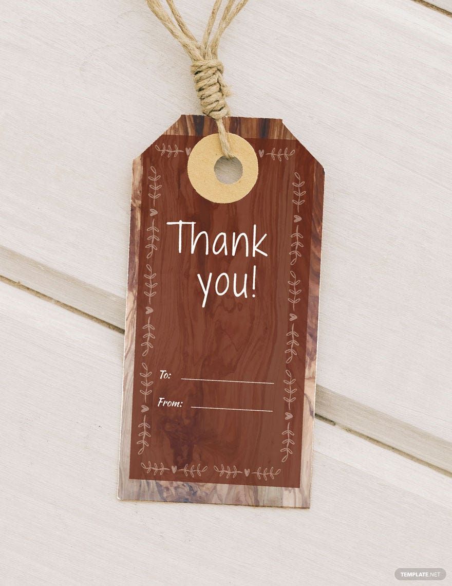 Rustic Thank You Tag Template