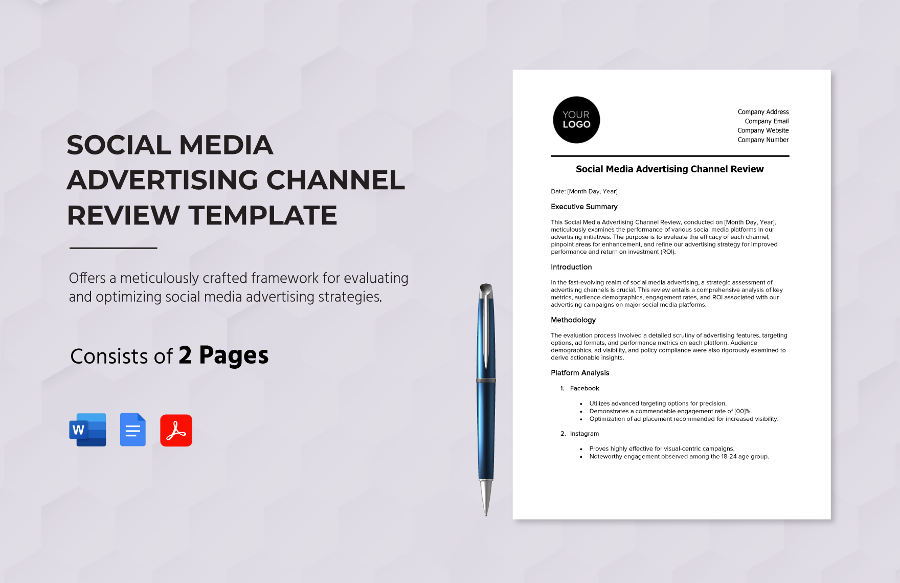 Social Media Advertising Channel Review Template