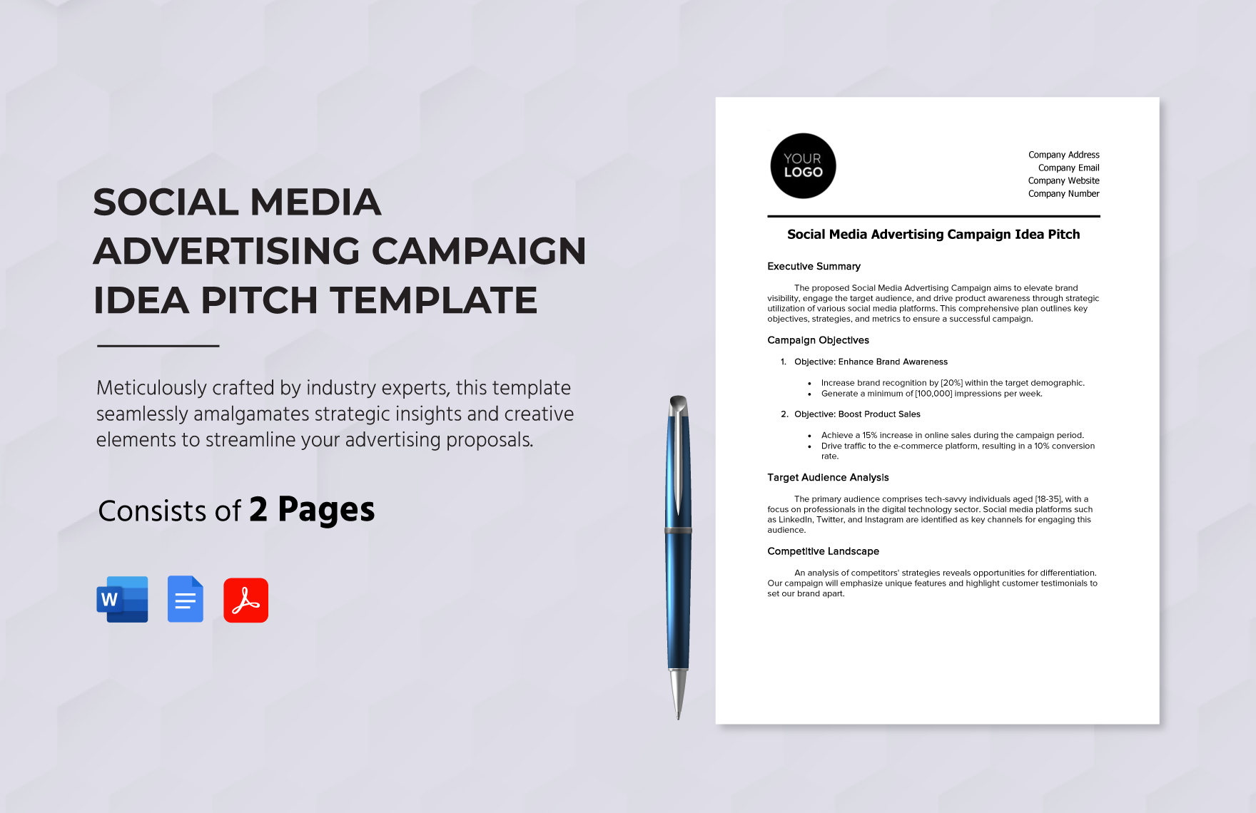 Social Media Advertising Campaign Idea Pitch Template