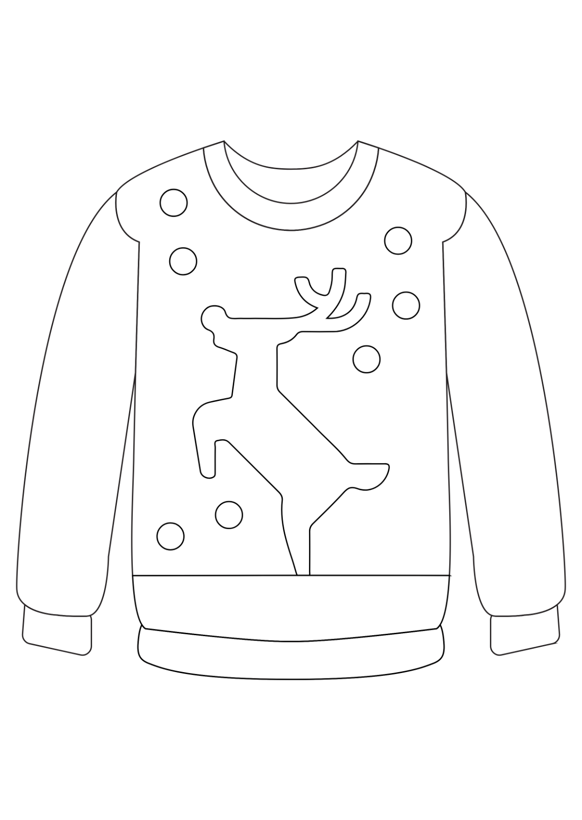 Ugly Christmas Sweater Outline Template