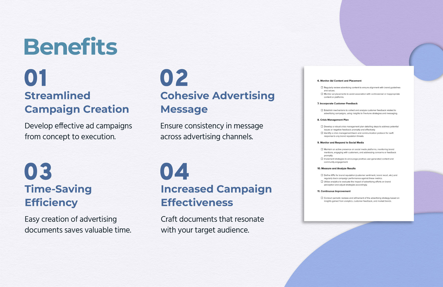 Brand Reputation Advertising Management Checklist Template
