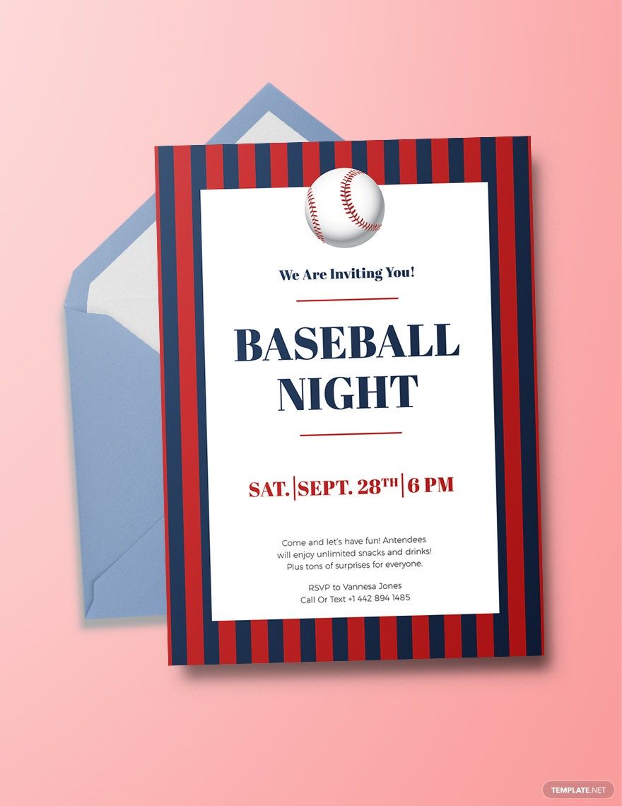 Baseball Party Invitation Template