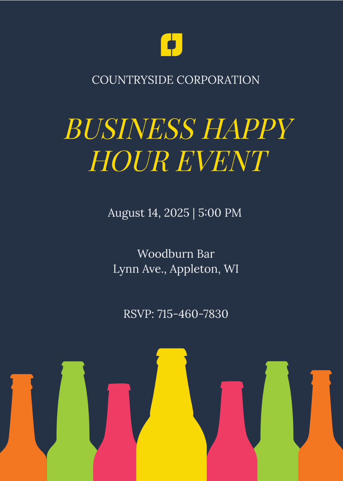 Business Happy Hour Invitation Template