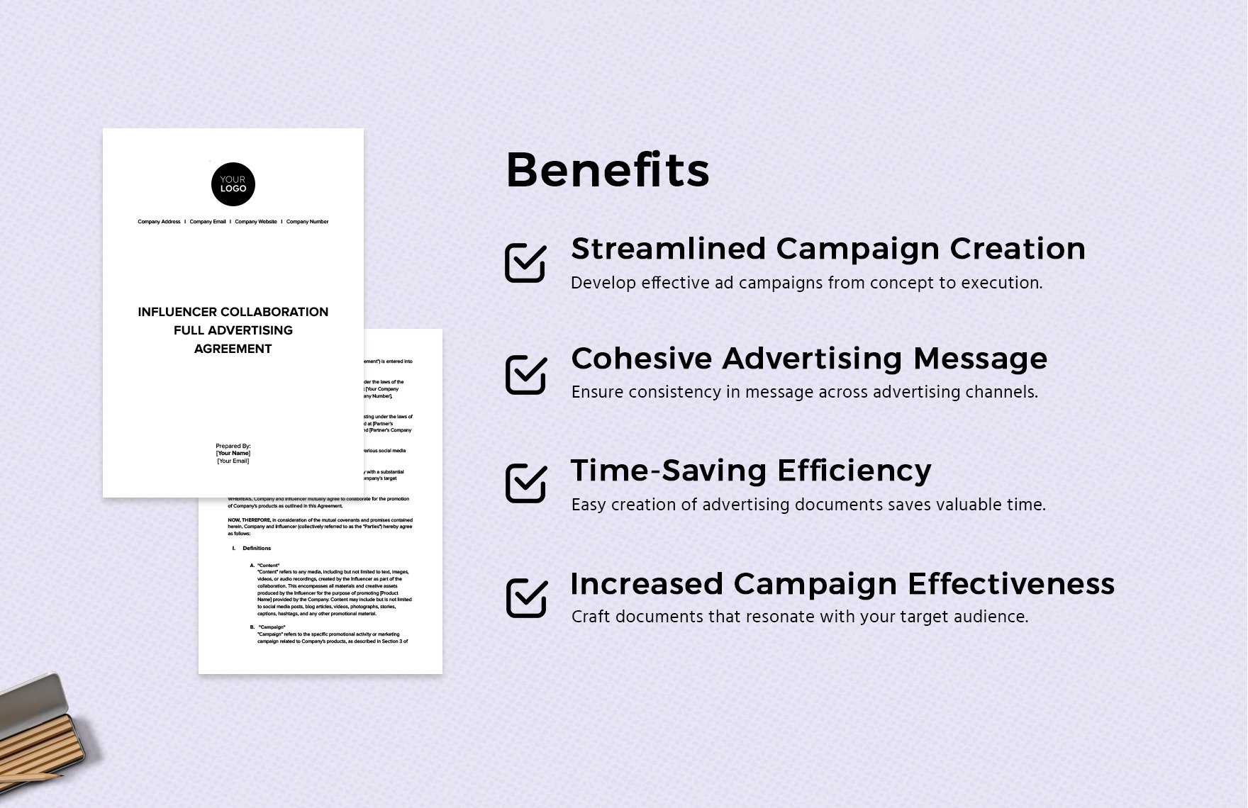 Influencer Collaboration Full Advertising Agreement Template