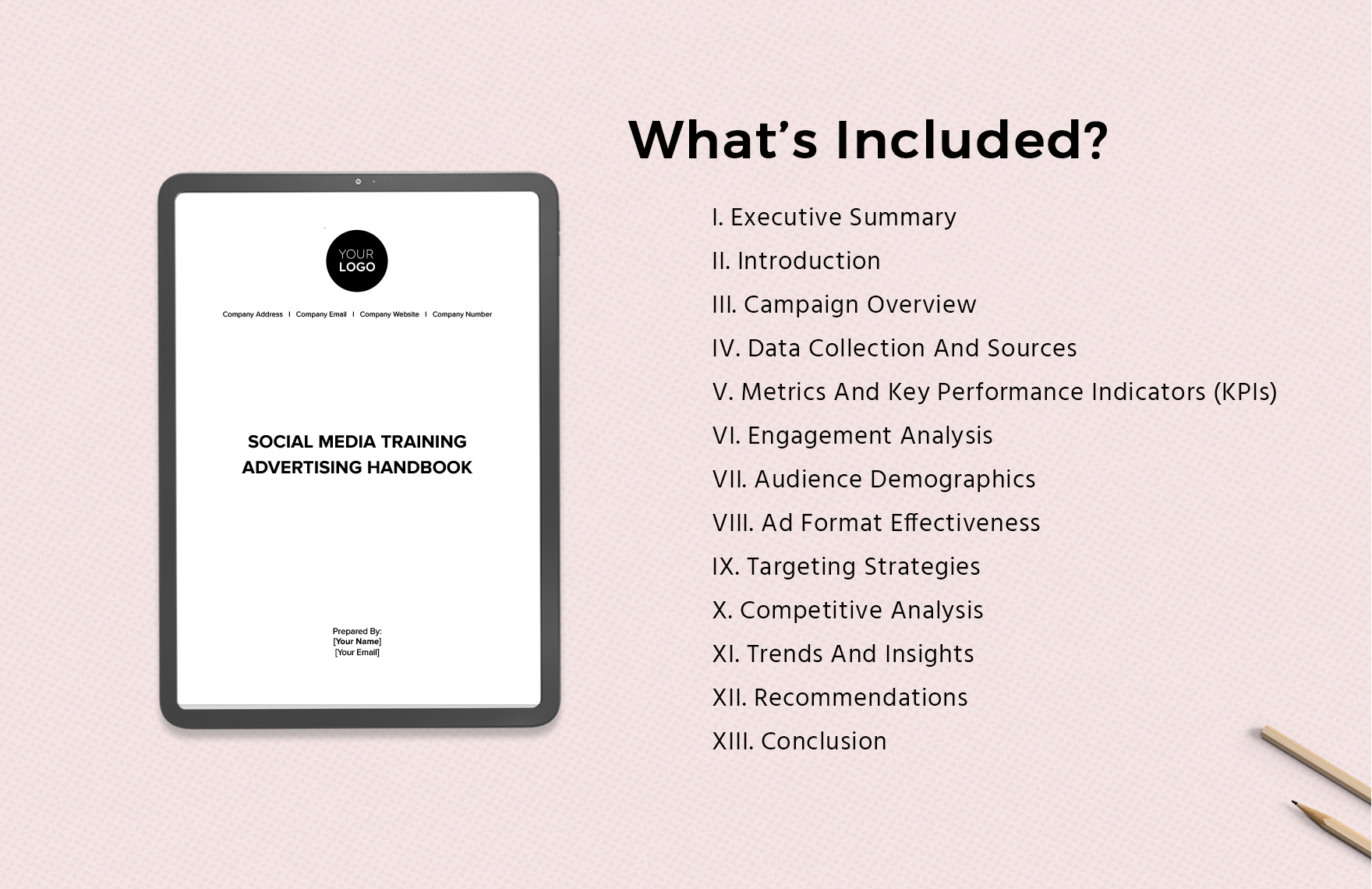Social Media Training Advertising Handbook Template