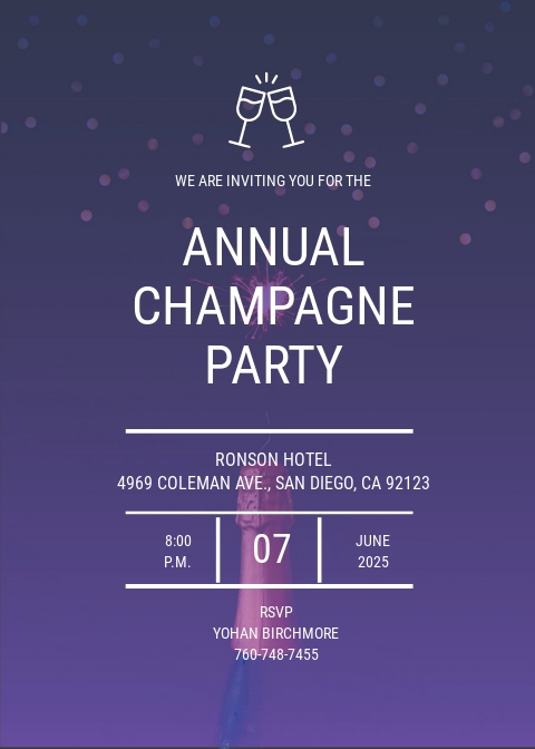 Champagne Brunch Invitation Template Free JPG Illustrator Word