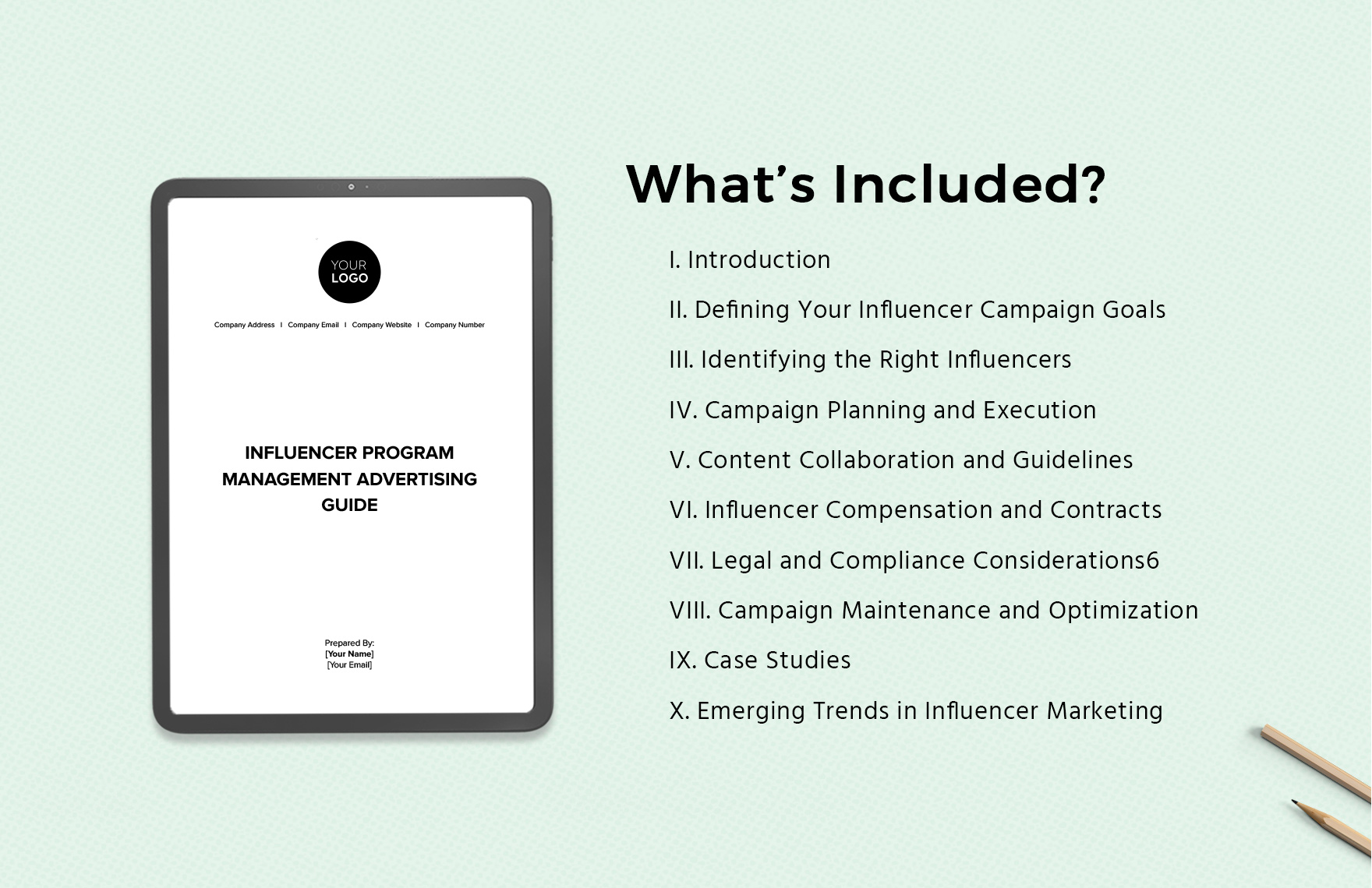 Influencer Program Management Advertising Guide Template