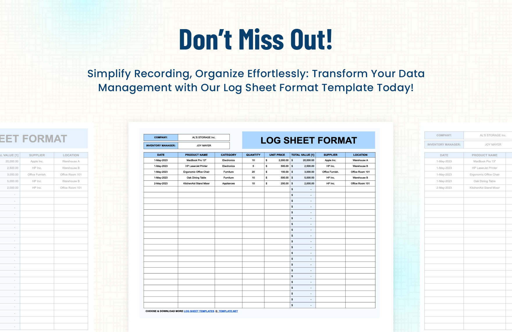 Log Sheet Format Template