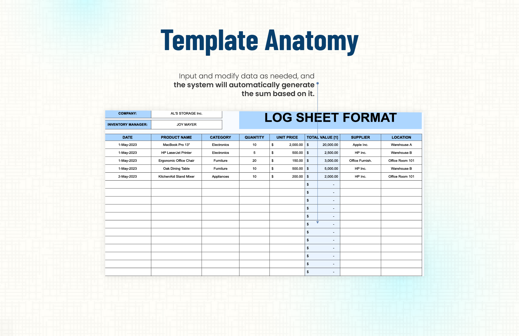Log Sheet Format Template