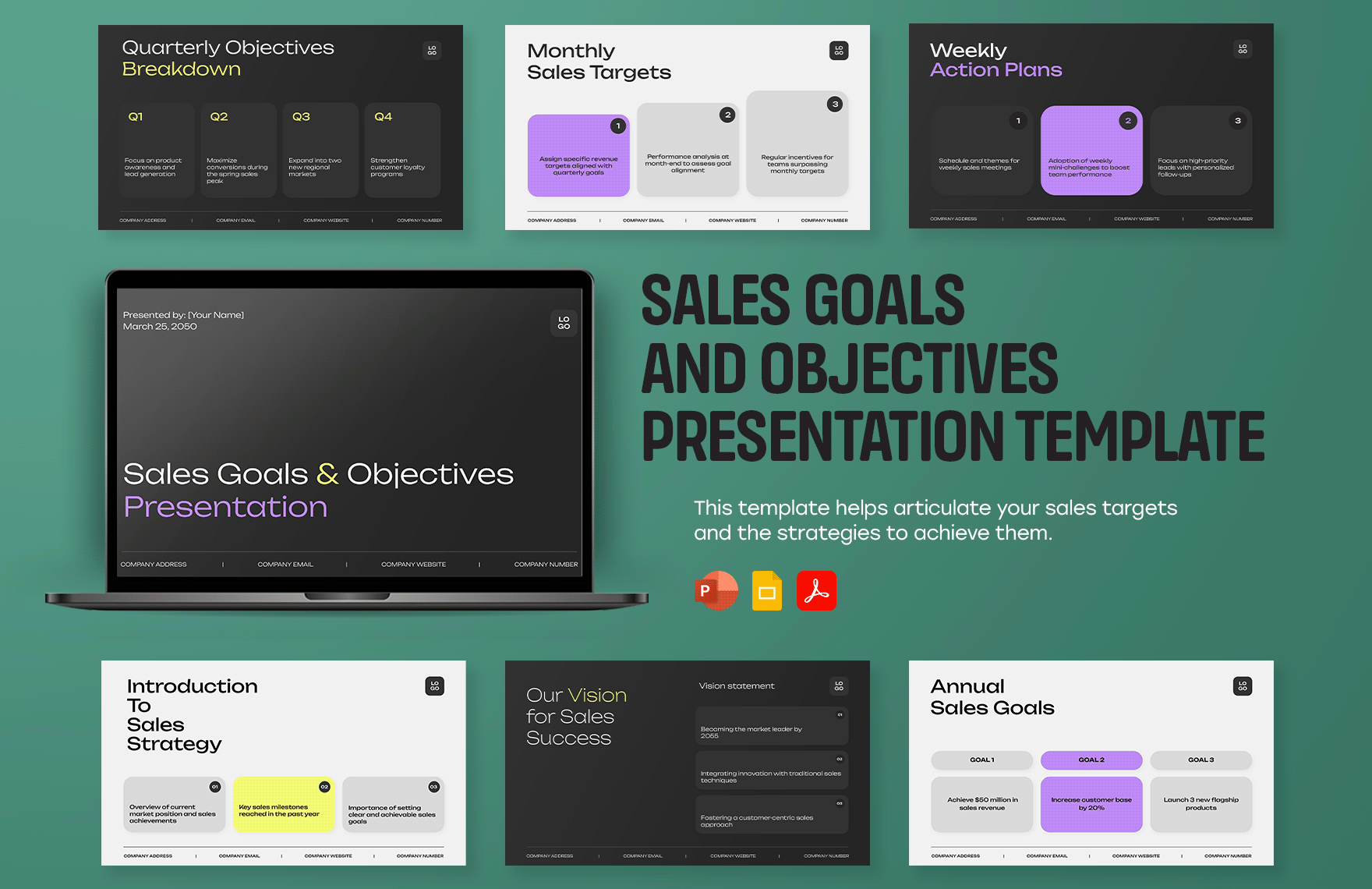 Sales Goals and Objectives Presentation Template