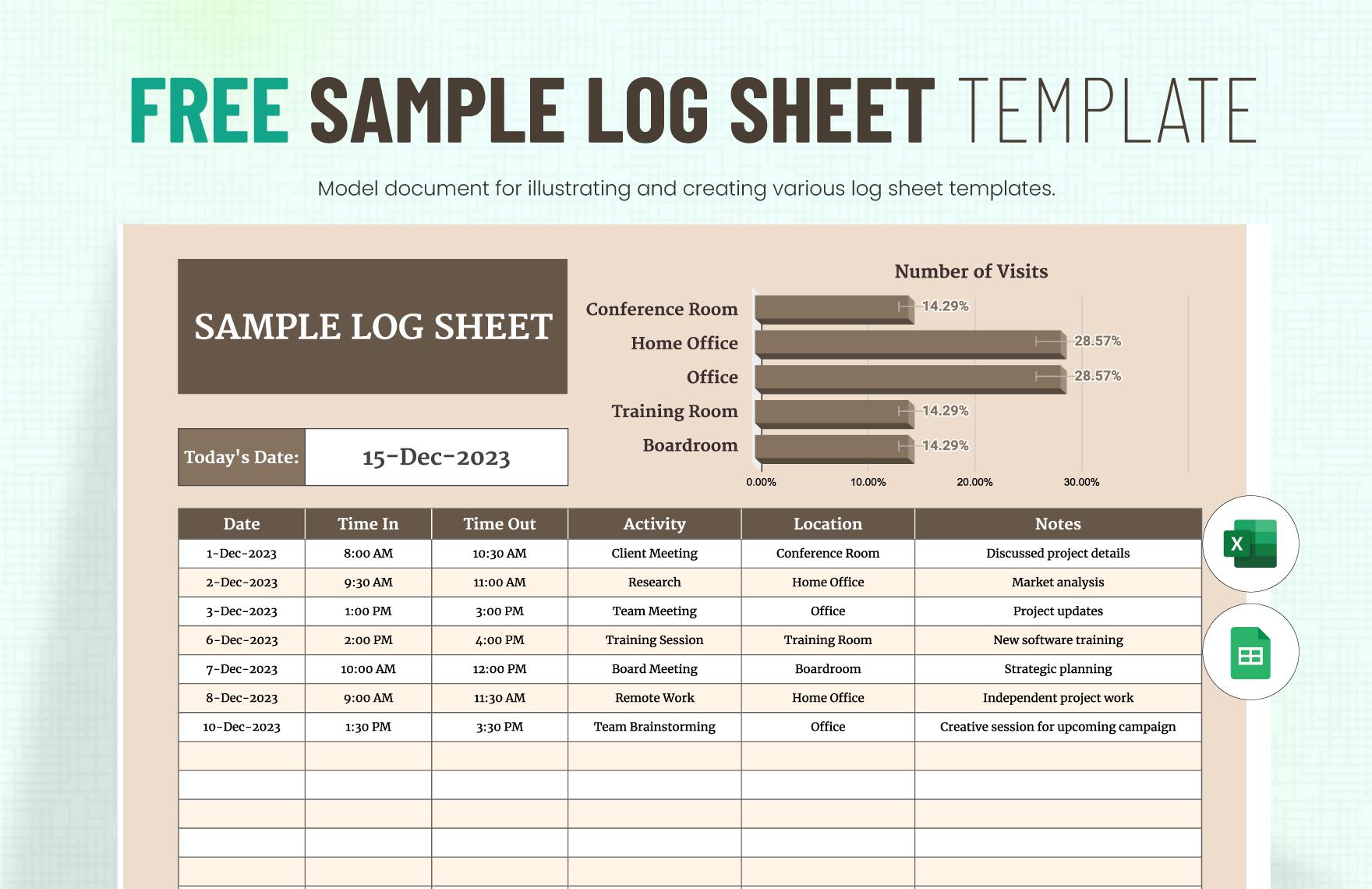 Sample Log Sheet Template