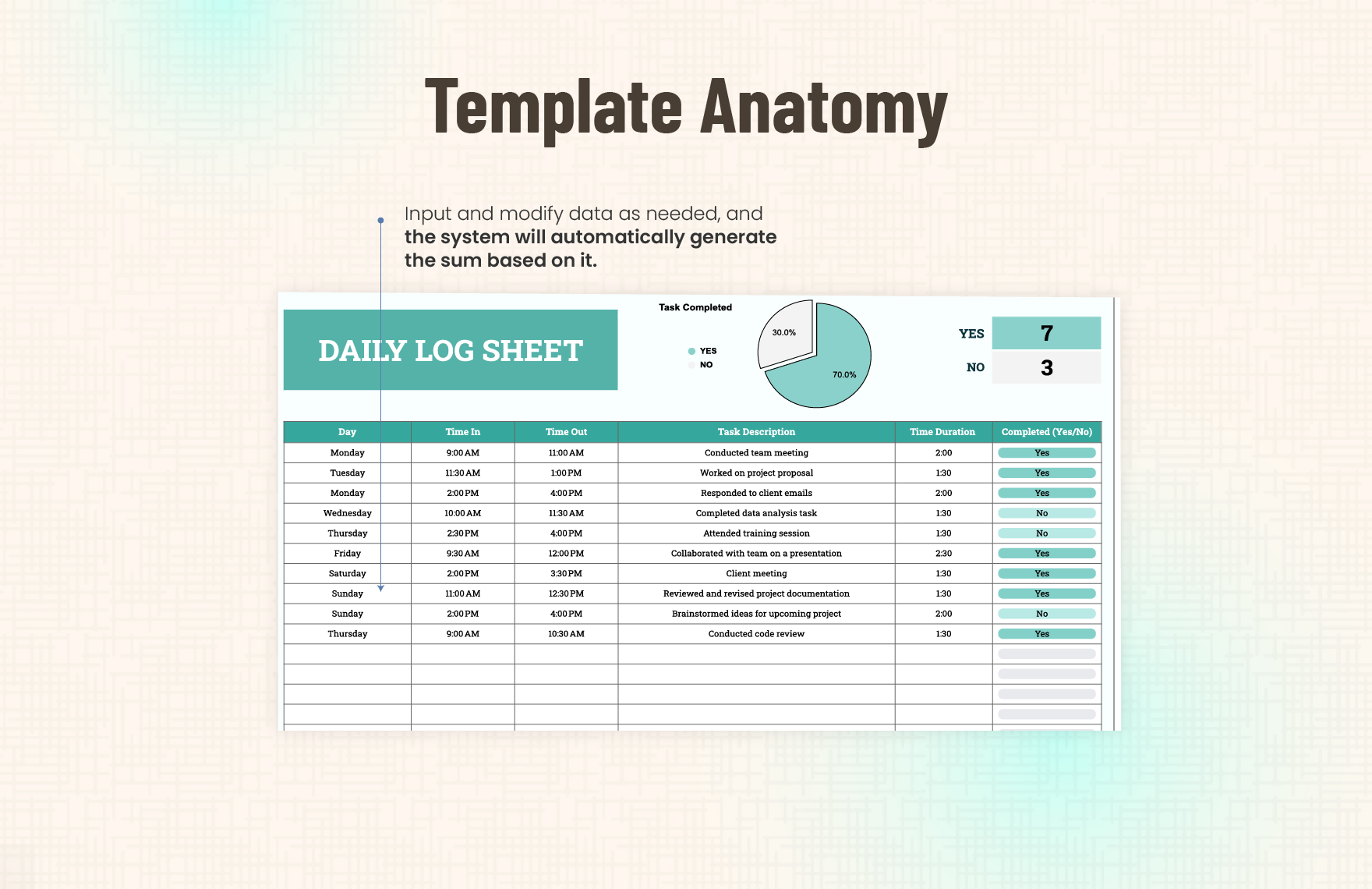 Daily Log Sheet Template