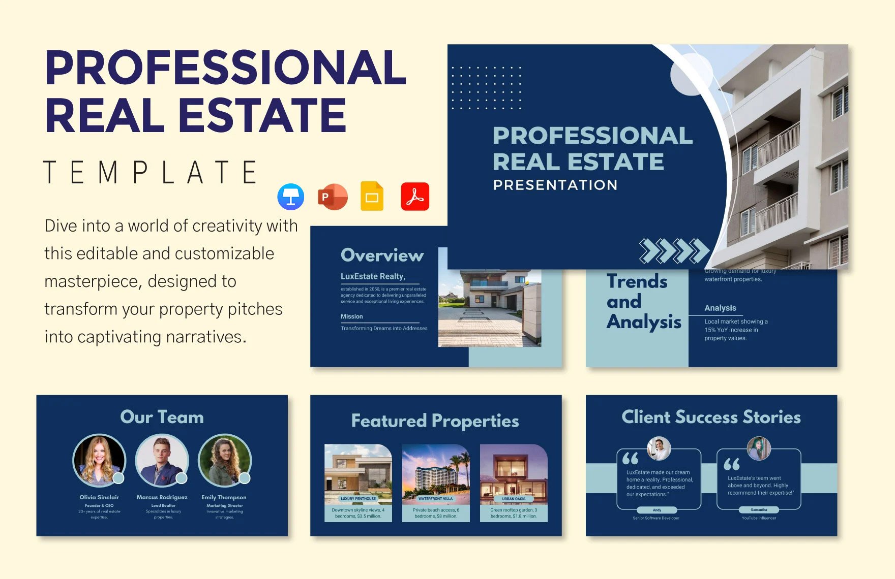 Professional Real Estate Template in PDF, PowerPoint, Google Slides, Apple Keynote