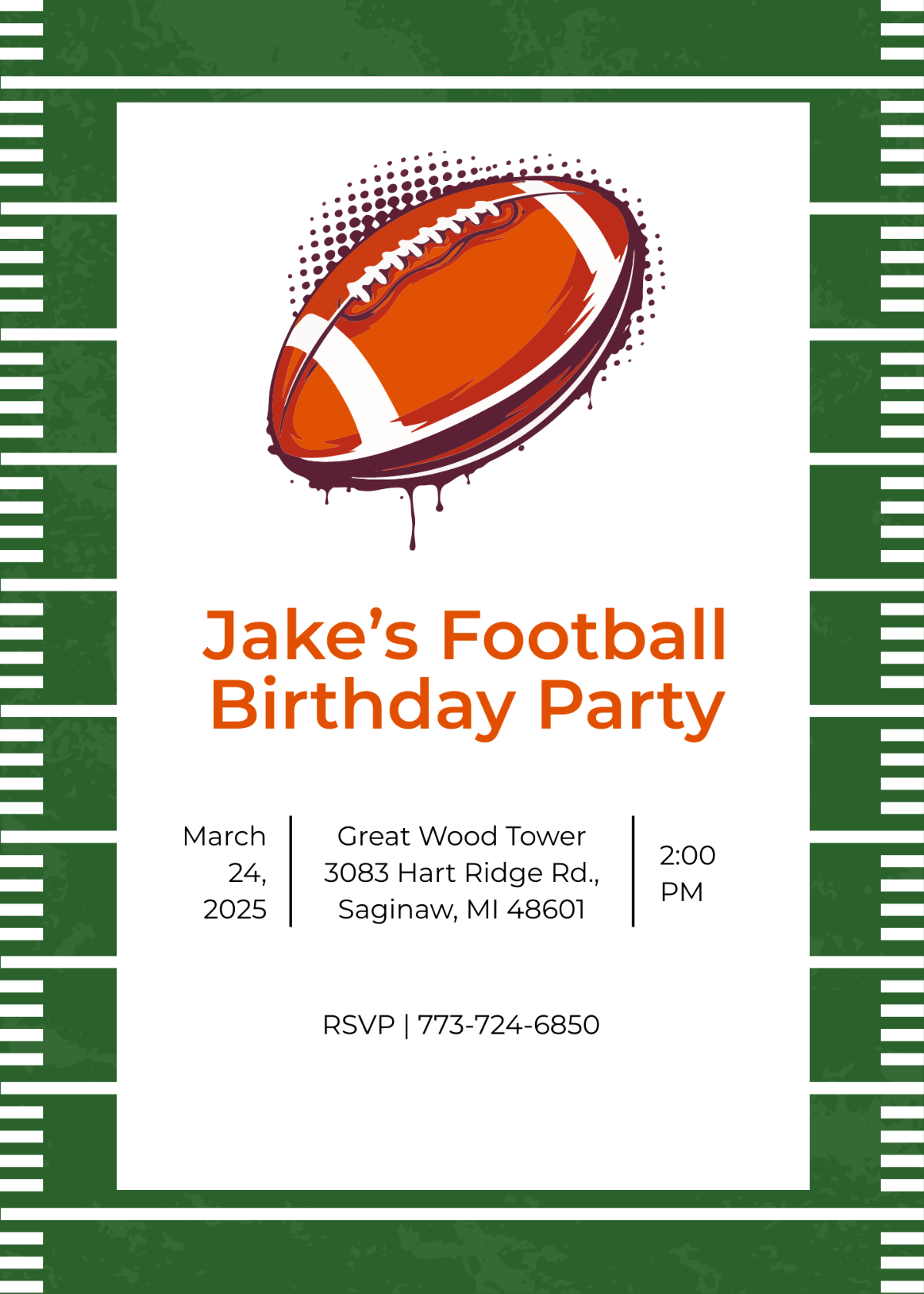 Football Party Invitation Template