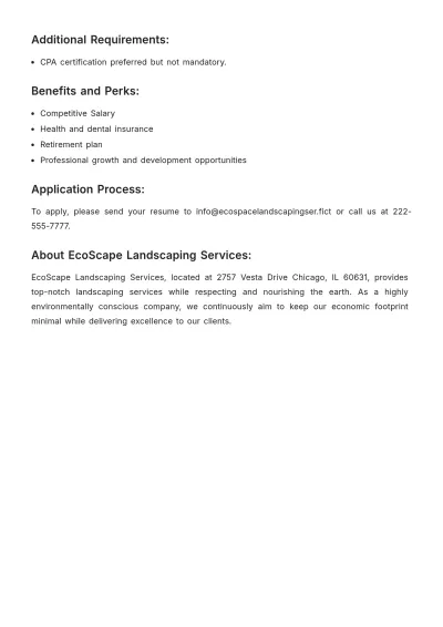 Free Financial Accounting Job Description Template to Edit Online