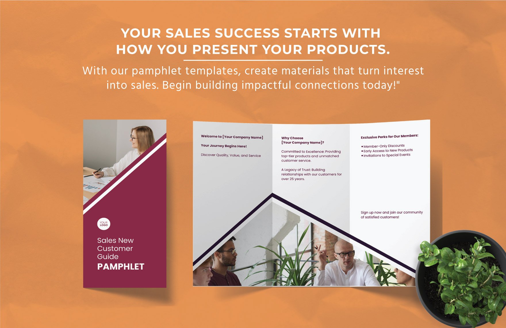 Sales New Customer Guide Pamphlet Template