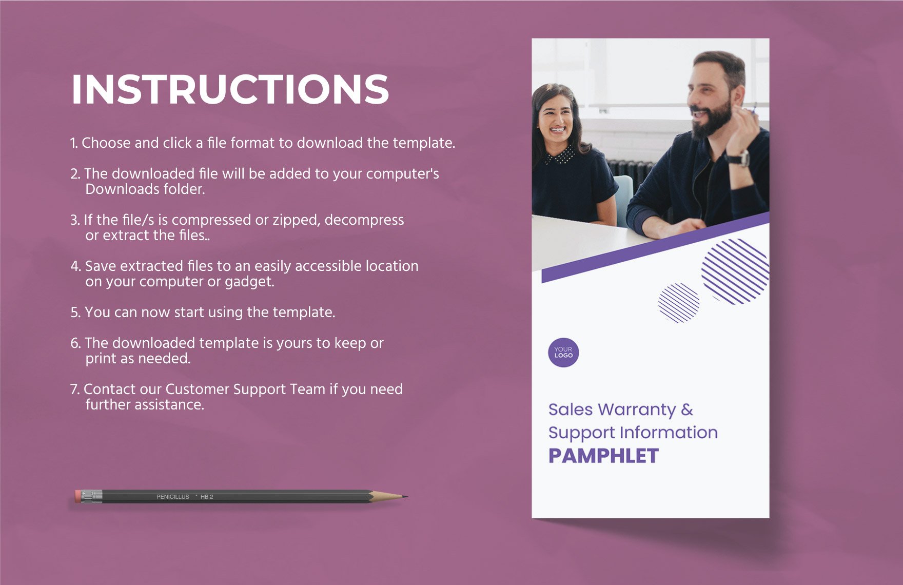 Sales Warranty and Support Information Pamphlet Template