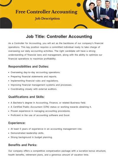Free Controller Accounting Job Description Template to Edit Online