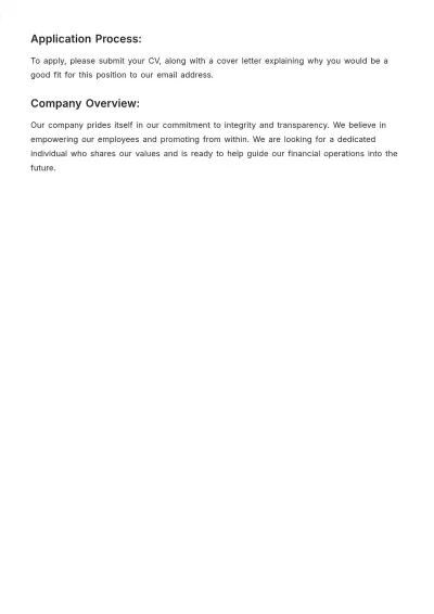 Free Controller Accounting Job Description Template to Edit Online