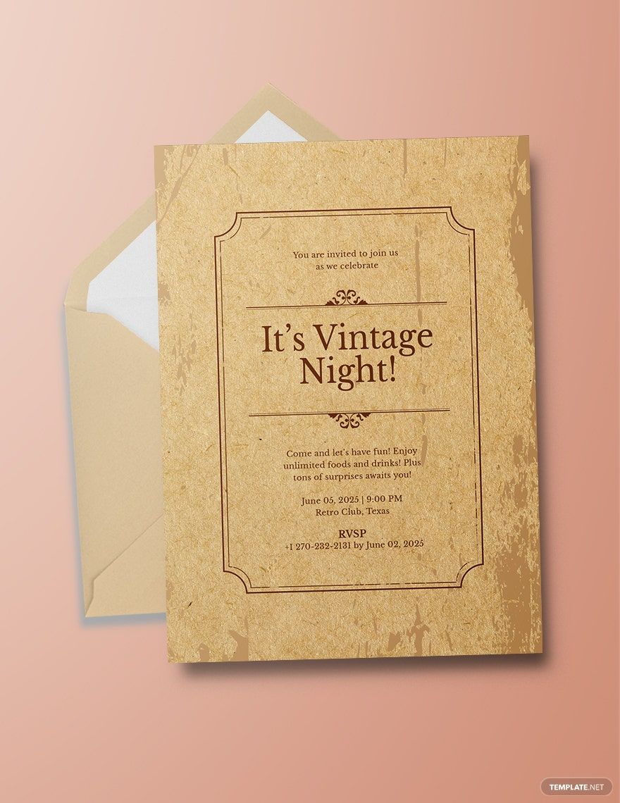 Free Vintage Party Invitation Template
