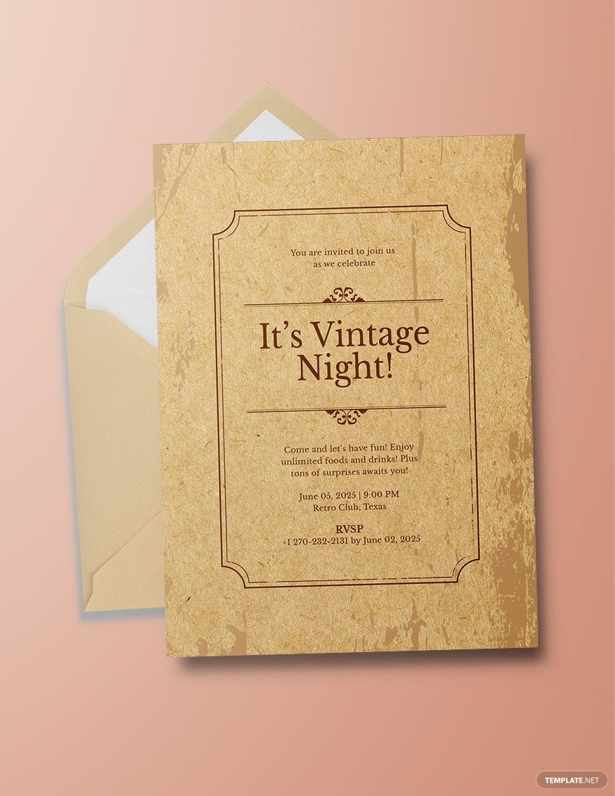 Free Vintage Party Invitation Template Download In Word Illustrator 