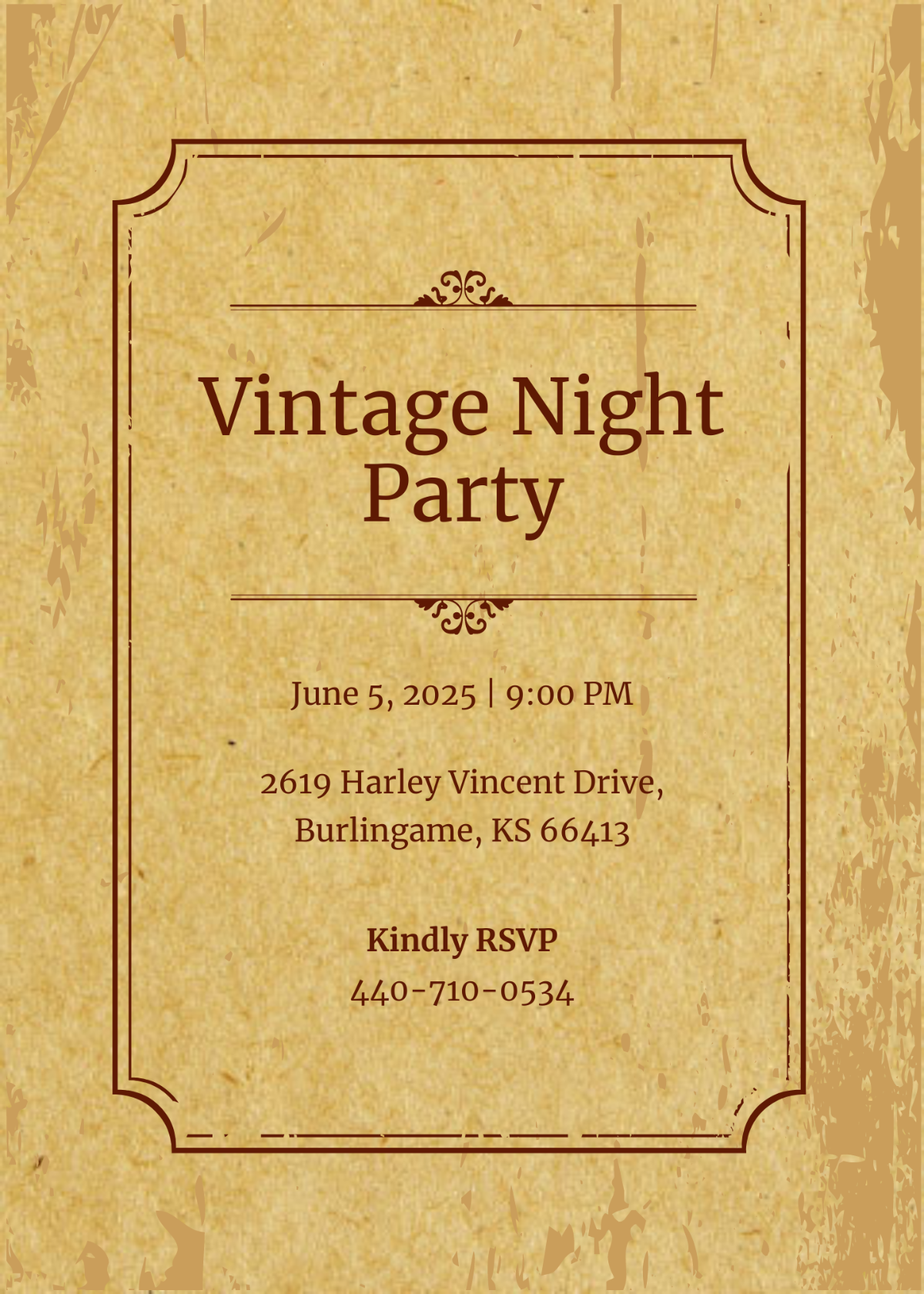 Vintage Party Invitation Template