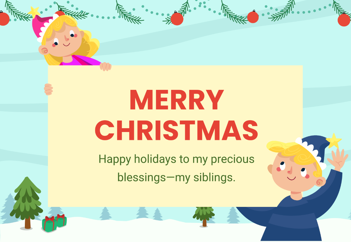 Christmas Note to Siblings Template