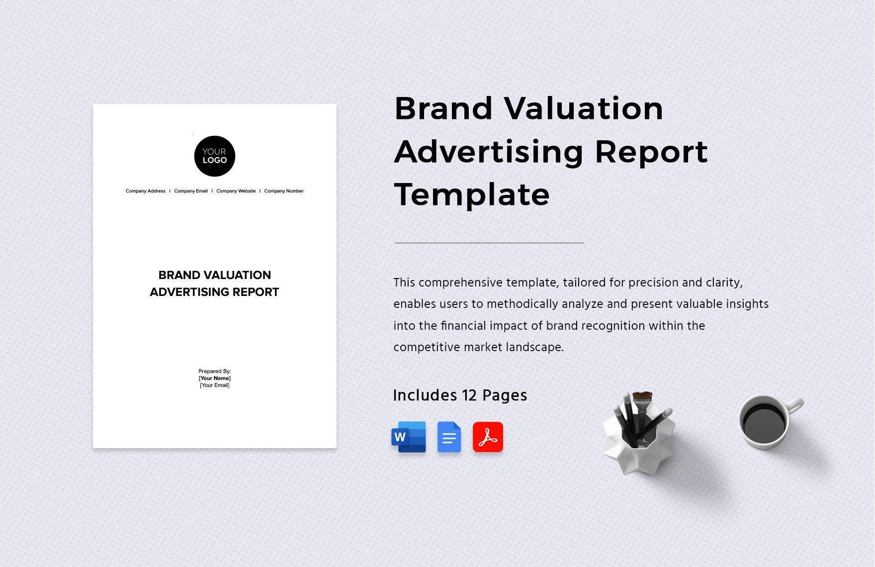 Brand Valuation Advertising Report Template in Word, Google Docs, PDF