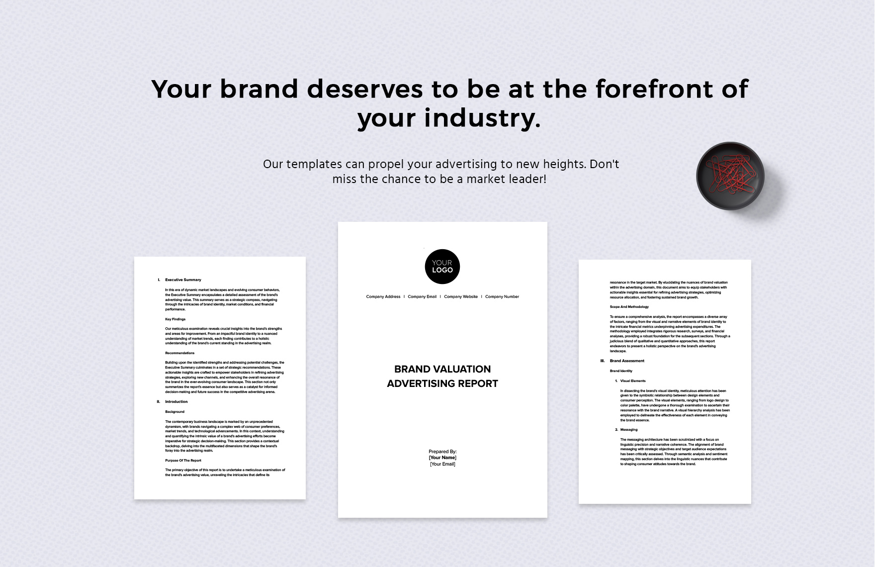 Brand Valuation Advertising Report Template