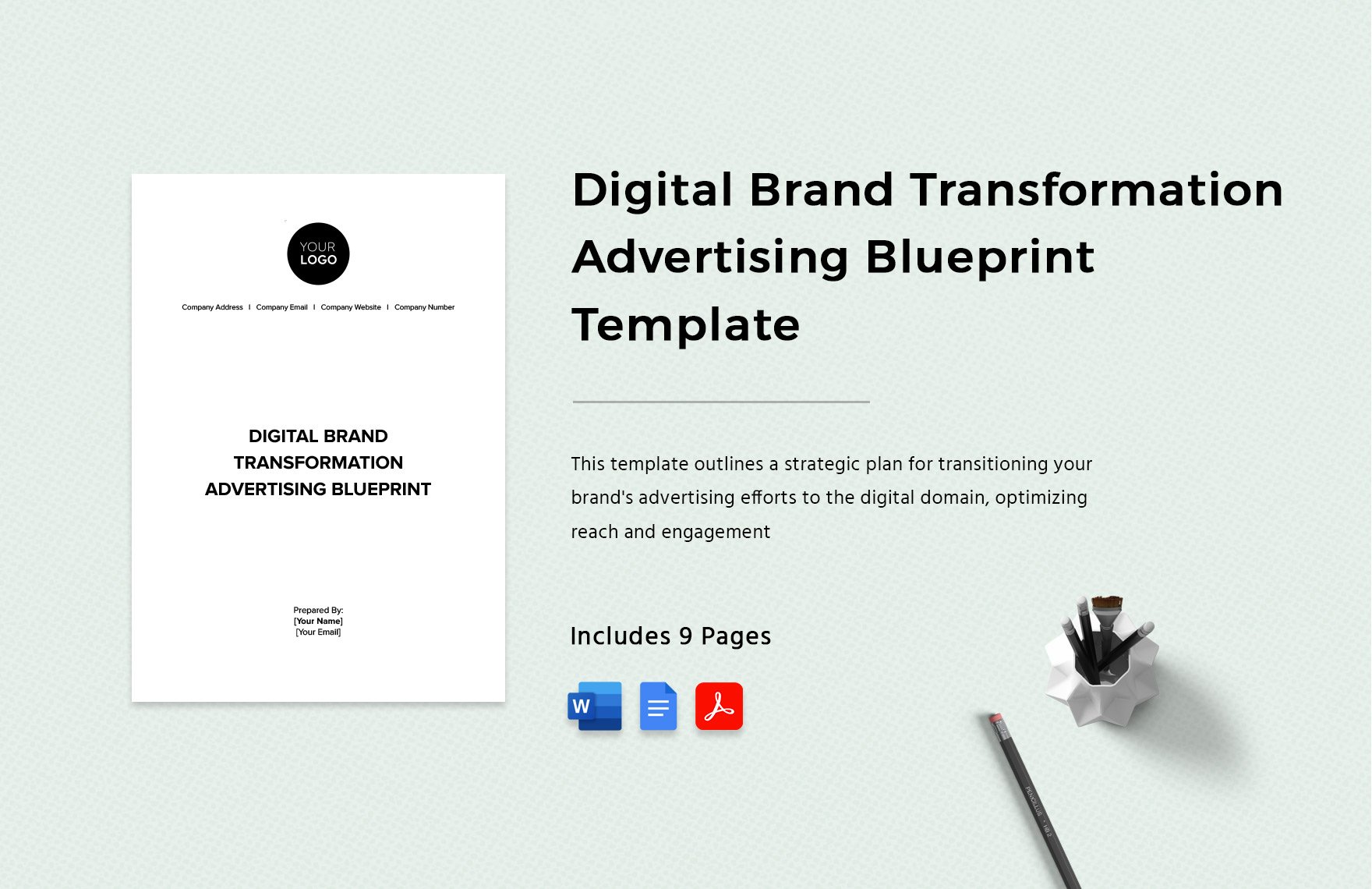 Digital Brand Transformation Advertising Blueprint Template in Word, Google Docs, PDF