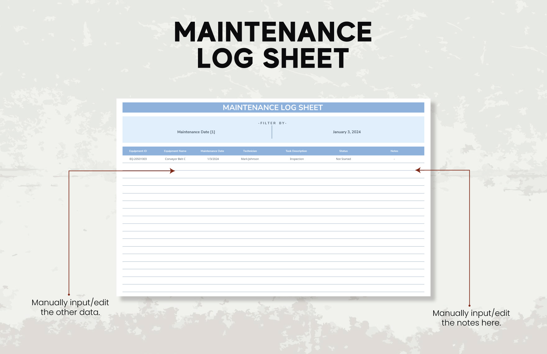 Maintenance Log Sheet Template