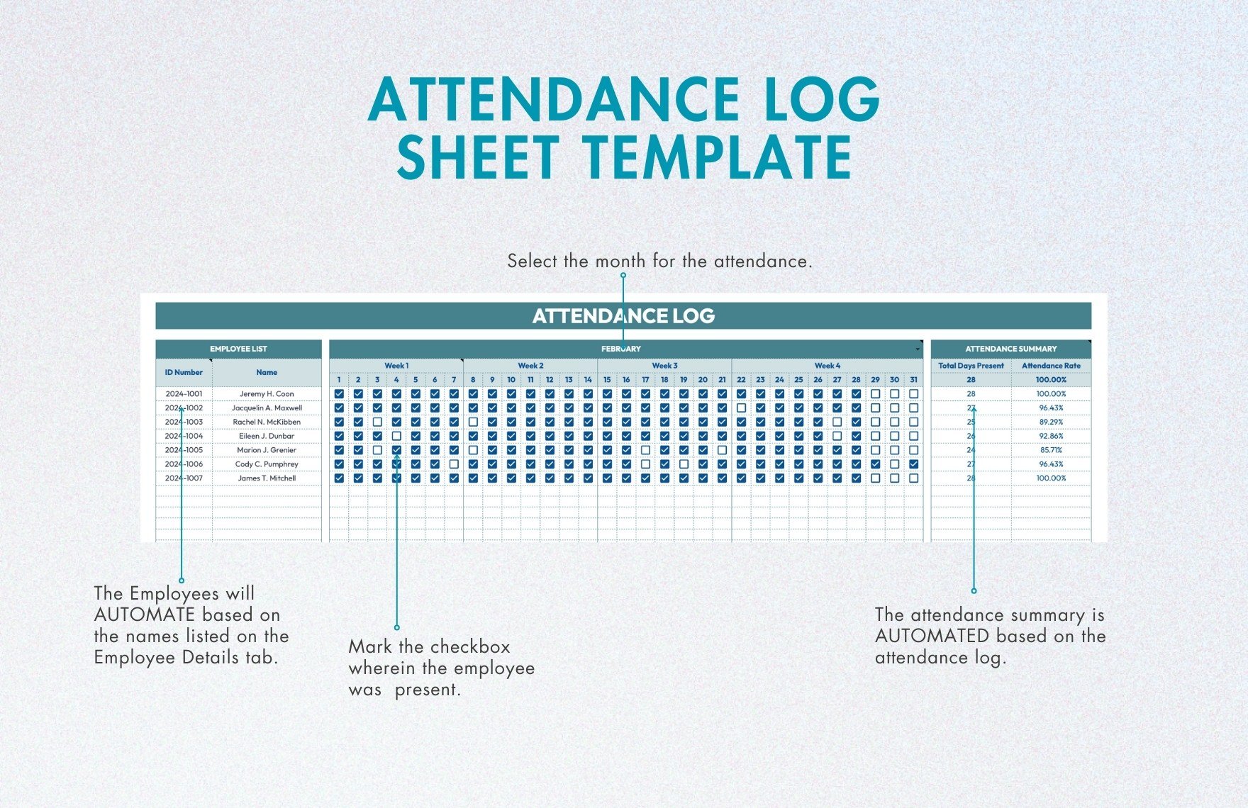 Attendance Log Sheet Template