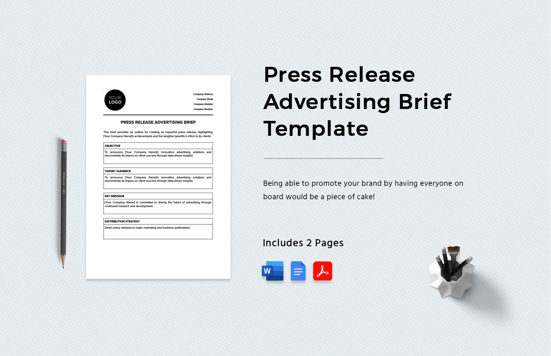 Press Release Advertising Brief Template