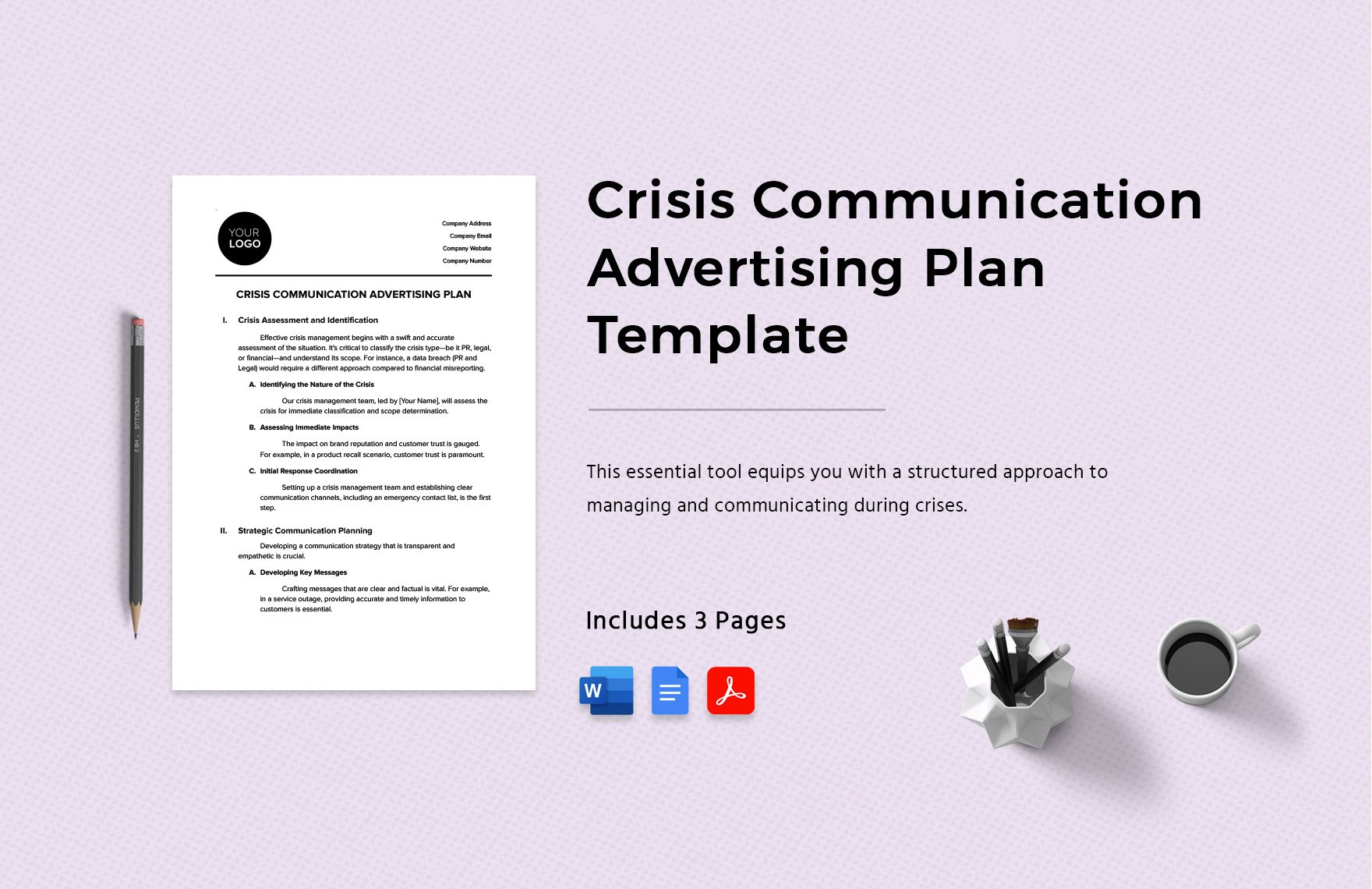 Crisis Communication Advertising Plan Template