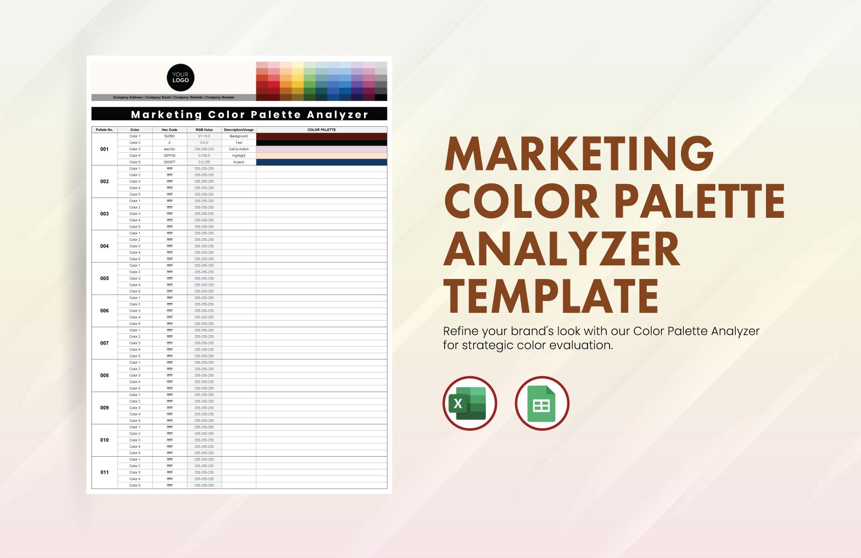 Marketing Color Palette Analyzer Template
