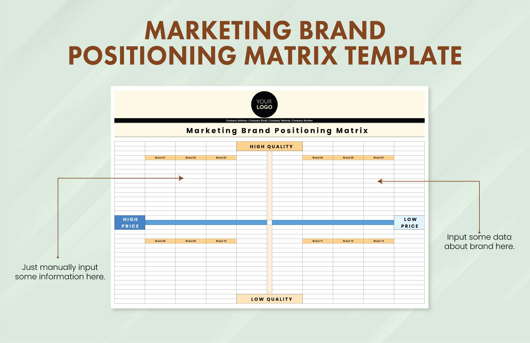 Marketing Brand Positioning Matrix Template