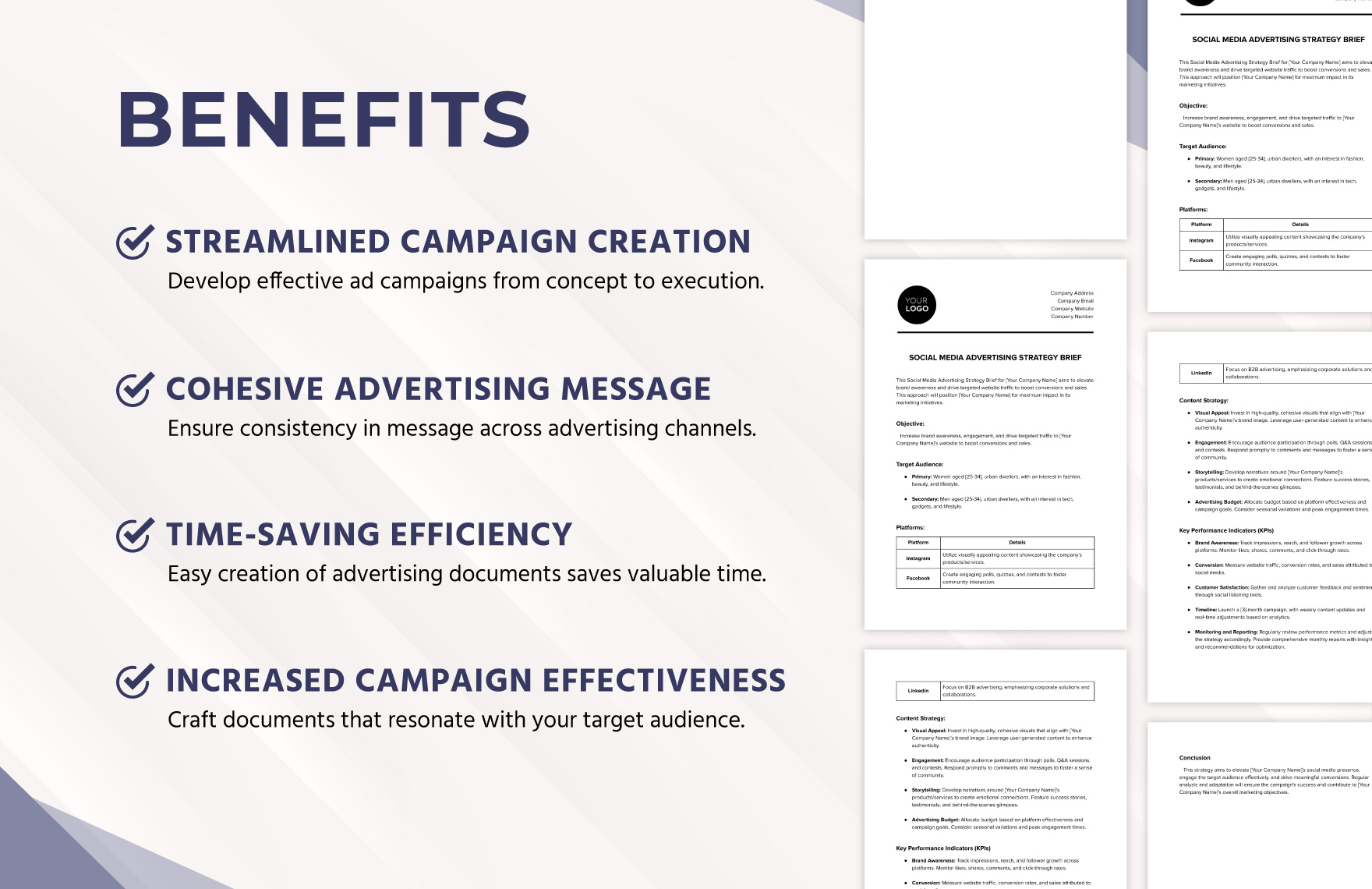 Social Media Advertising Strategy Brief Template
