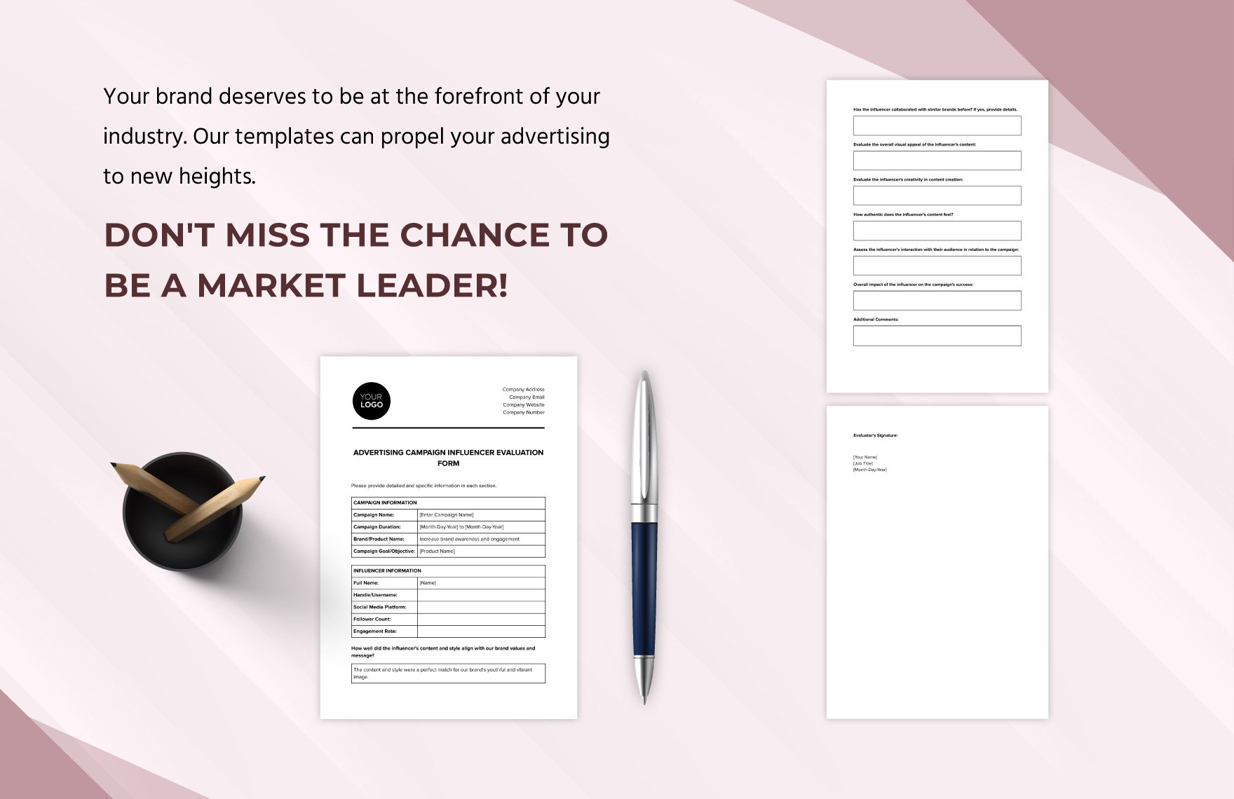 Advertising Campaign Influencer Evaluation Form Template