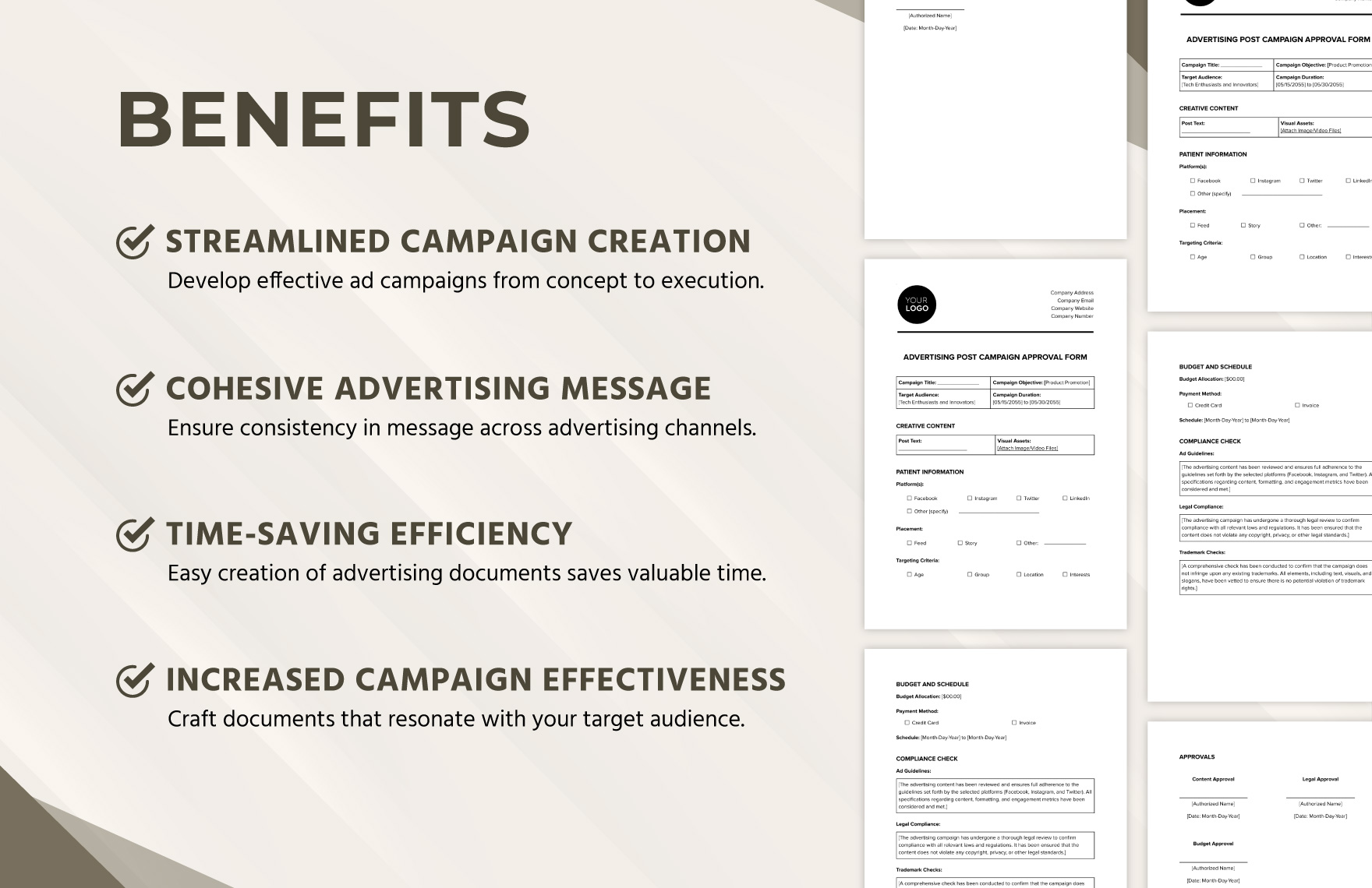 Advertising Post Campaign Approval Form Template