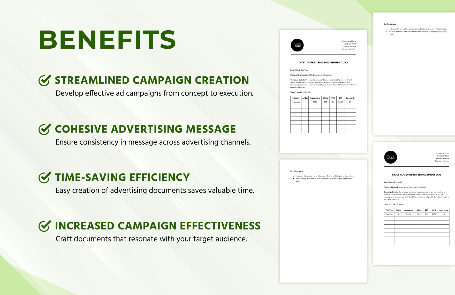 Daily Advertising Engagement Log Template