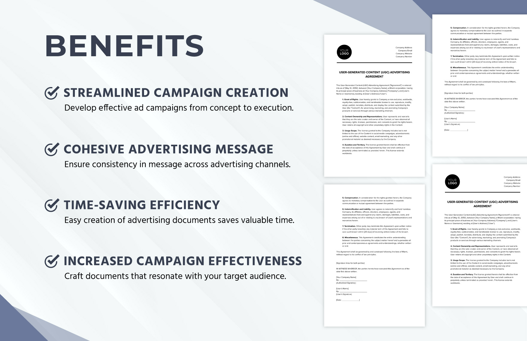 User-Generated Content (UGC) Advertising Agreement Template