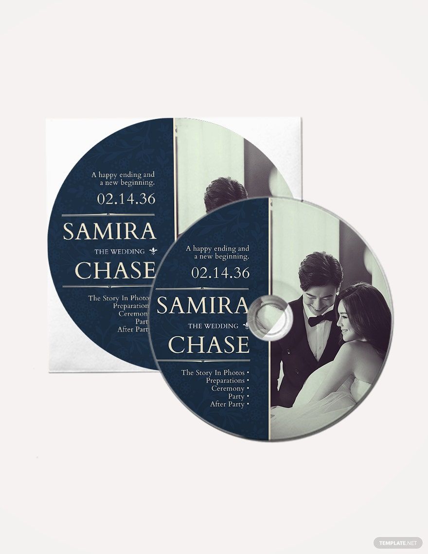 Wedding CD/DVD Cover Label Template