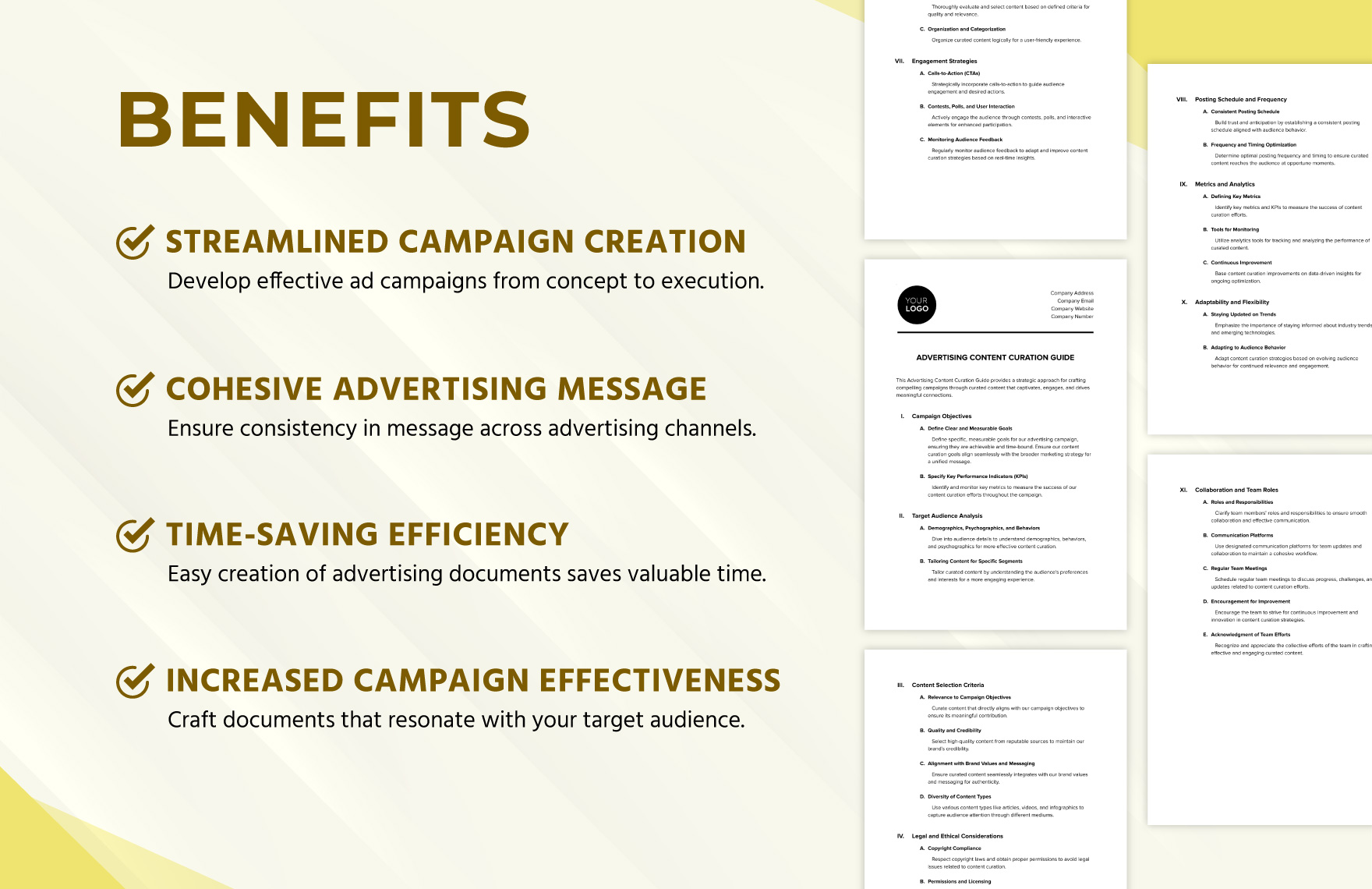 Advertising Content Curation Guide Template