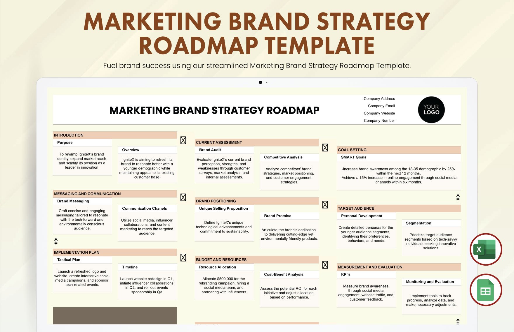 Marketing Brand Strategy Roadmap Template
