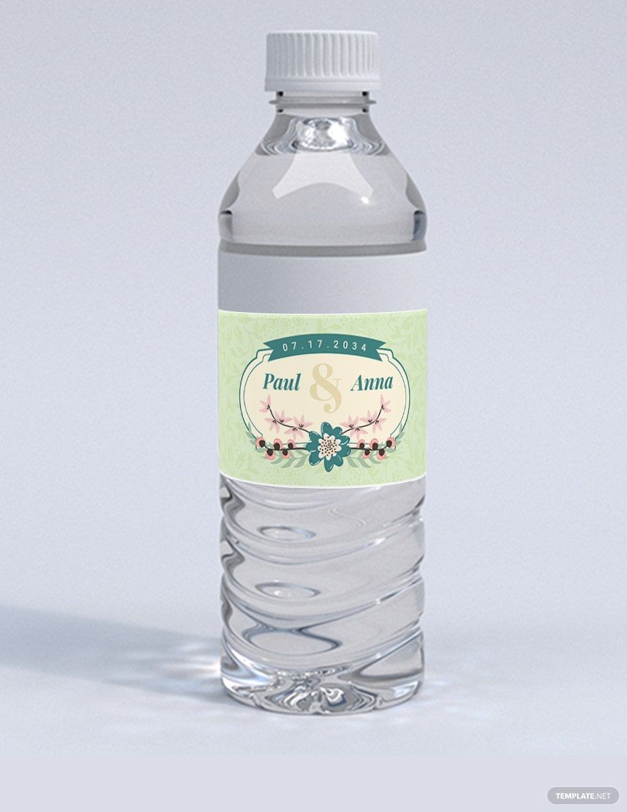 Free Printable Wedding Water Bottle Label Template