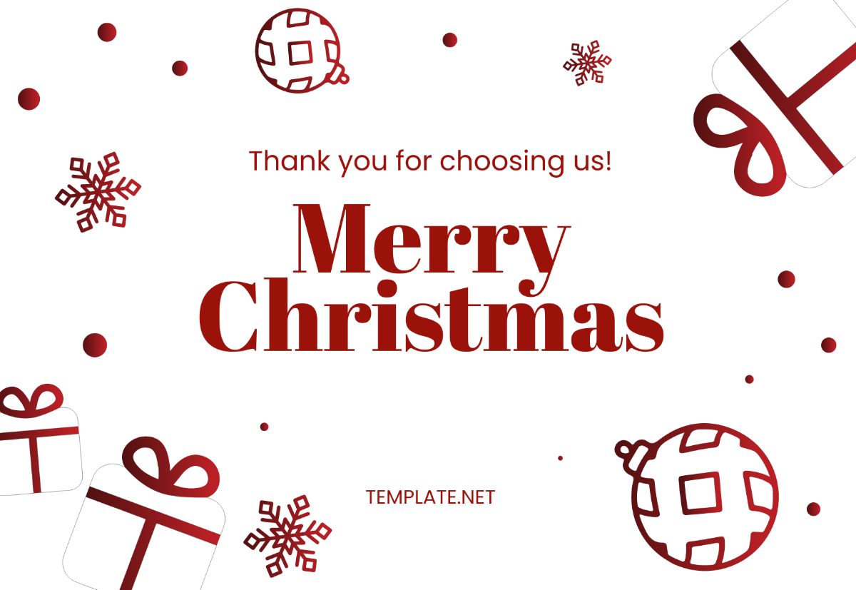 Christmas Note to Customer Template