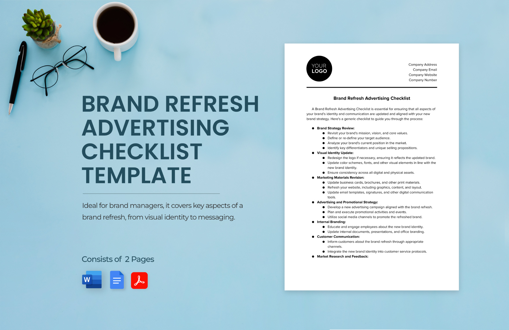 Brand Refresh Advertising Checklist Template