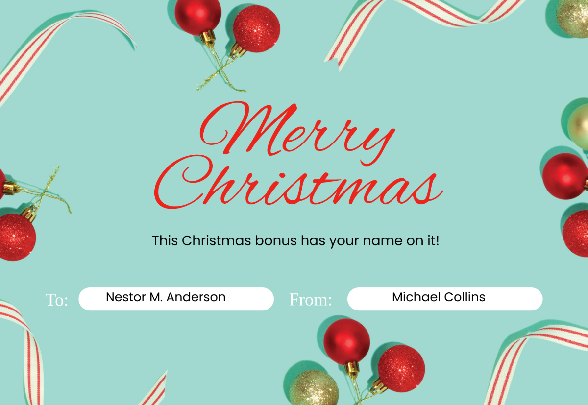 Christmas Bonus Note